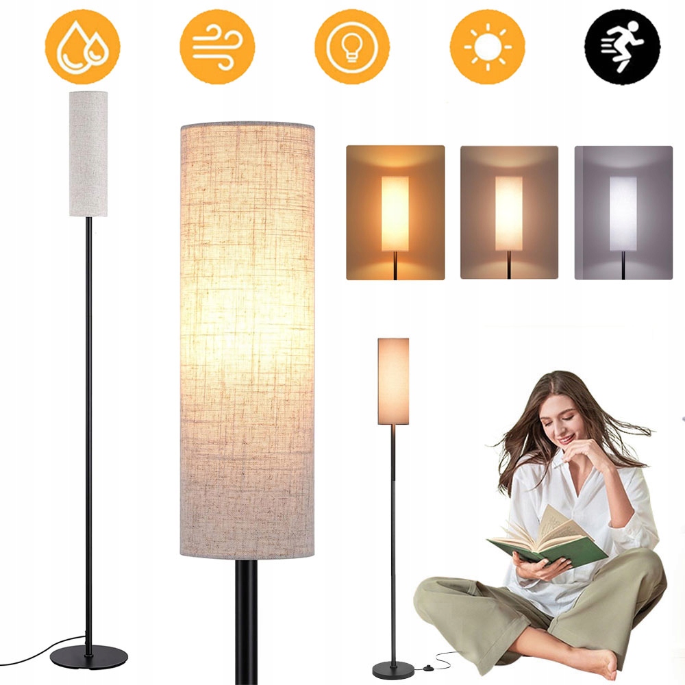 Moderní Stojací Lampa S Plisovaným Stínidlem – 3 Barvy Světla E27