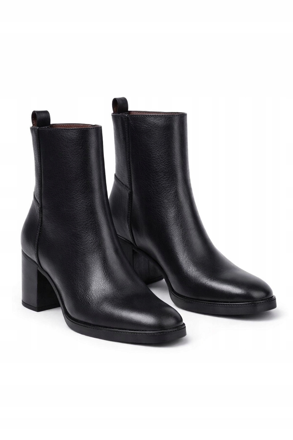 Tommy Hilfiger Černé Kožené Kotníkové Boty Na Podpatku 36 I3C