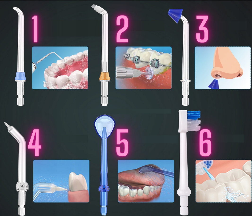 IRYGATOR DO ZĘBÓW DENTYSTYCZNY BEZPRZEWODOWY 8DYSZ Funkcje regulacja ciśnienia regulacja strumienia wody
