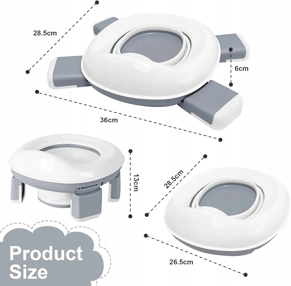 NOCNIK WIELOFUNKCYJNY PRZENOŚNY NAKŁADKA NA TOALETE SZARY Marka inna marka