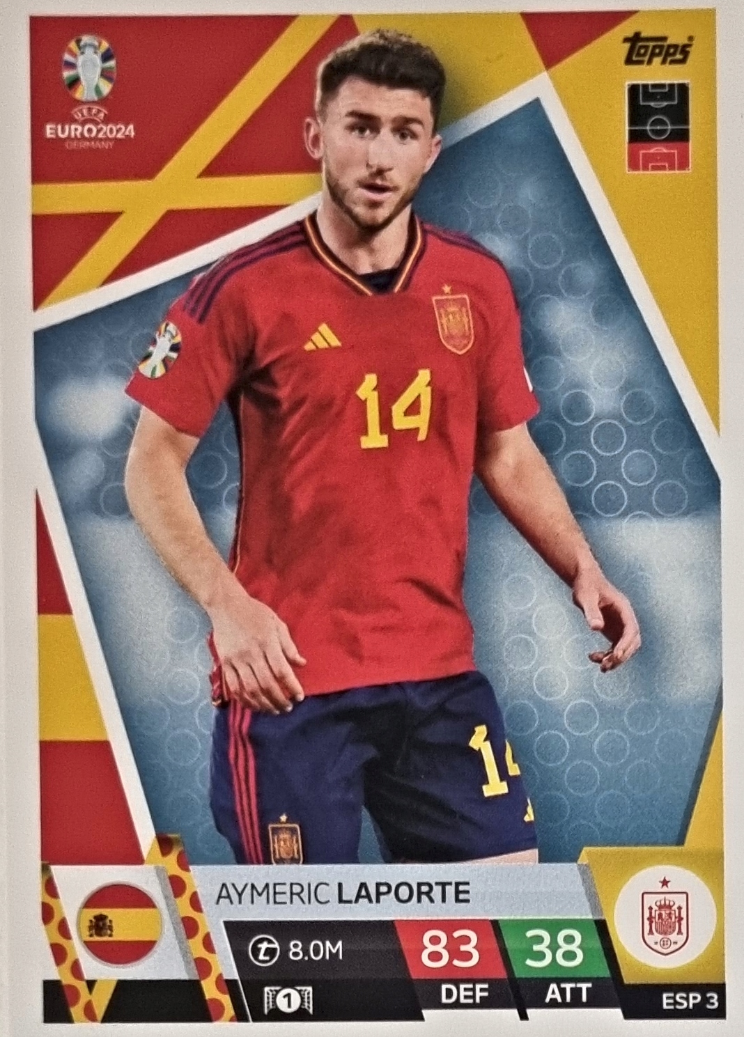 EURO 2024 TOPPS MATCH ATTAX ESP 3 AYMERIC LAPORTE HISZPANIA