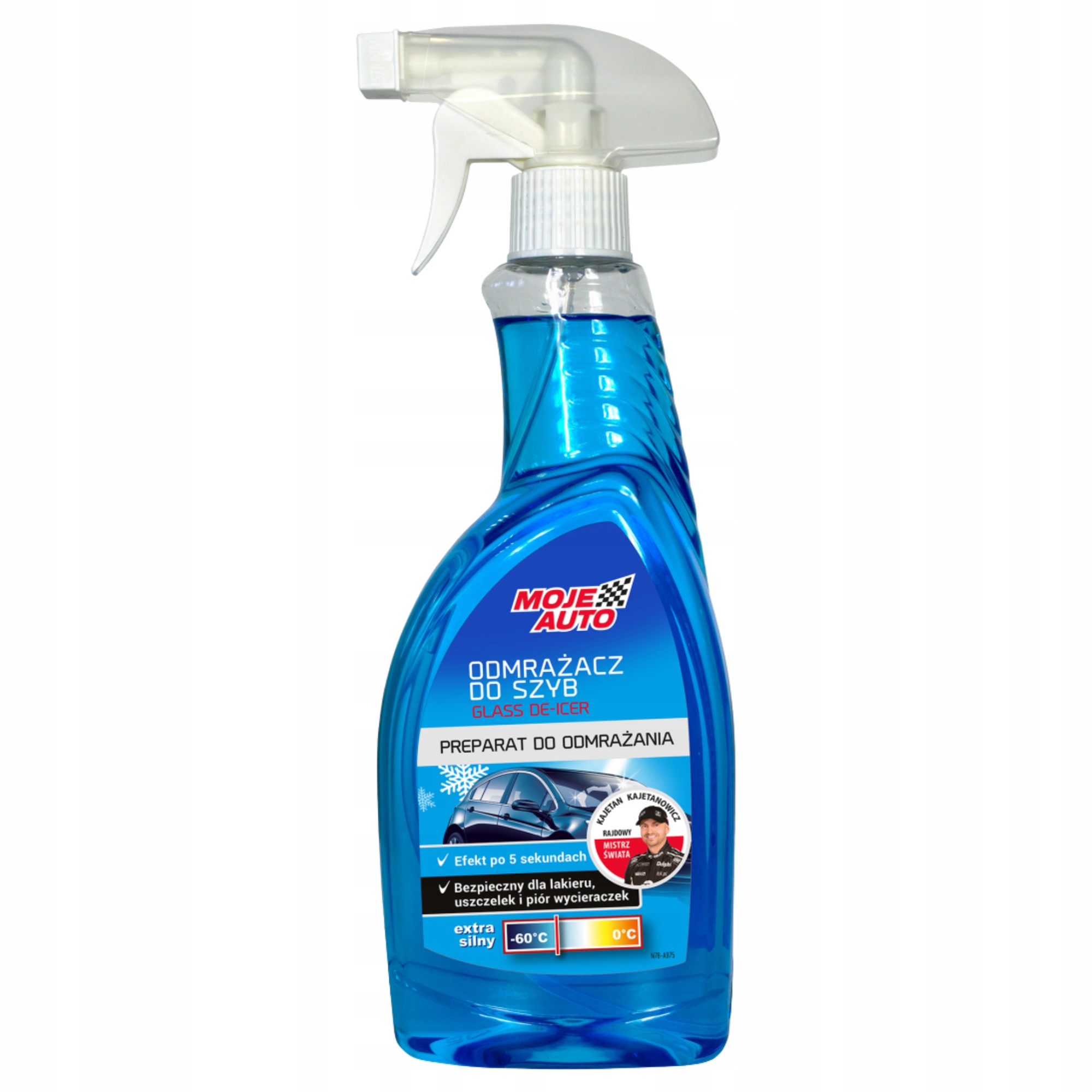Odmrażacz szyb samochodowych płyn odmrażania spray środek Moja Auto 500ml