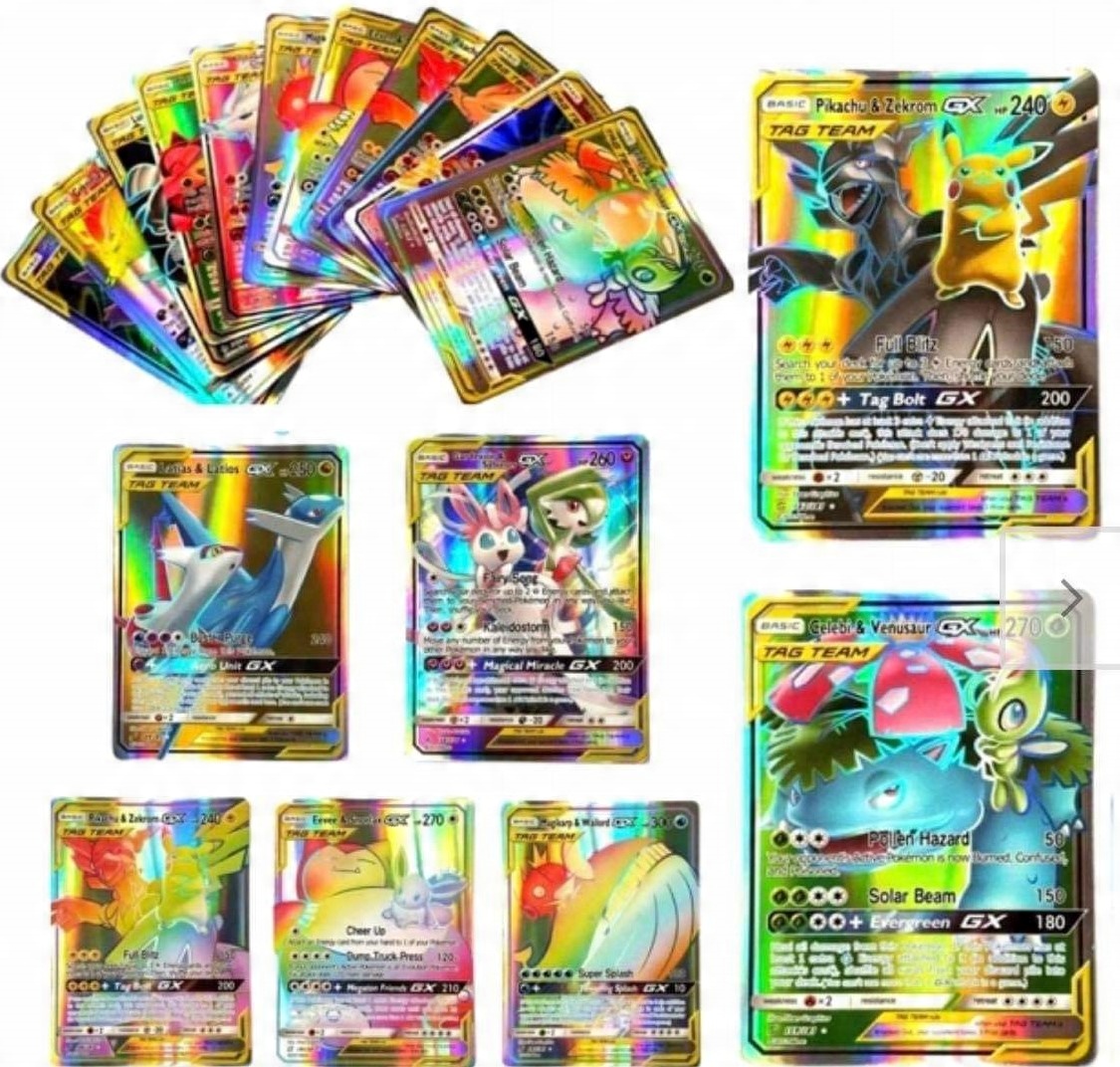 

karty pokemon Box Gx błyszczące 100 kart