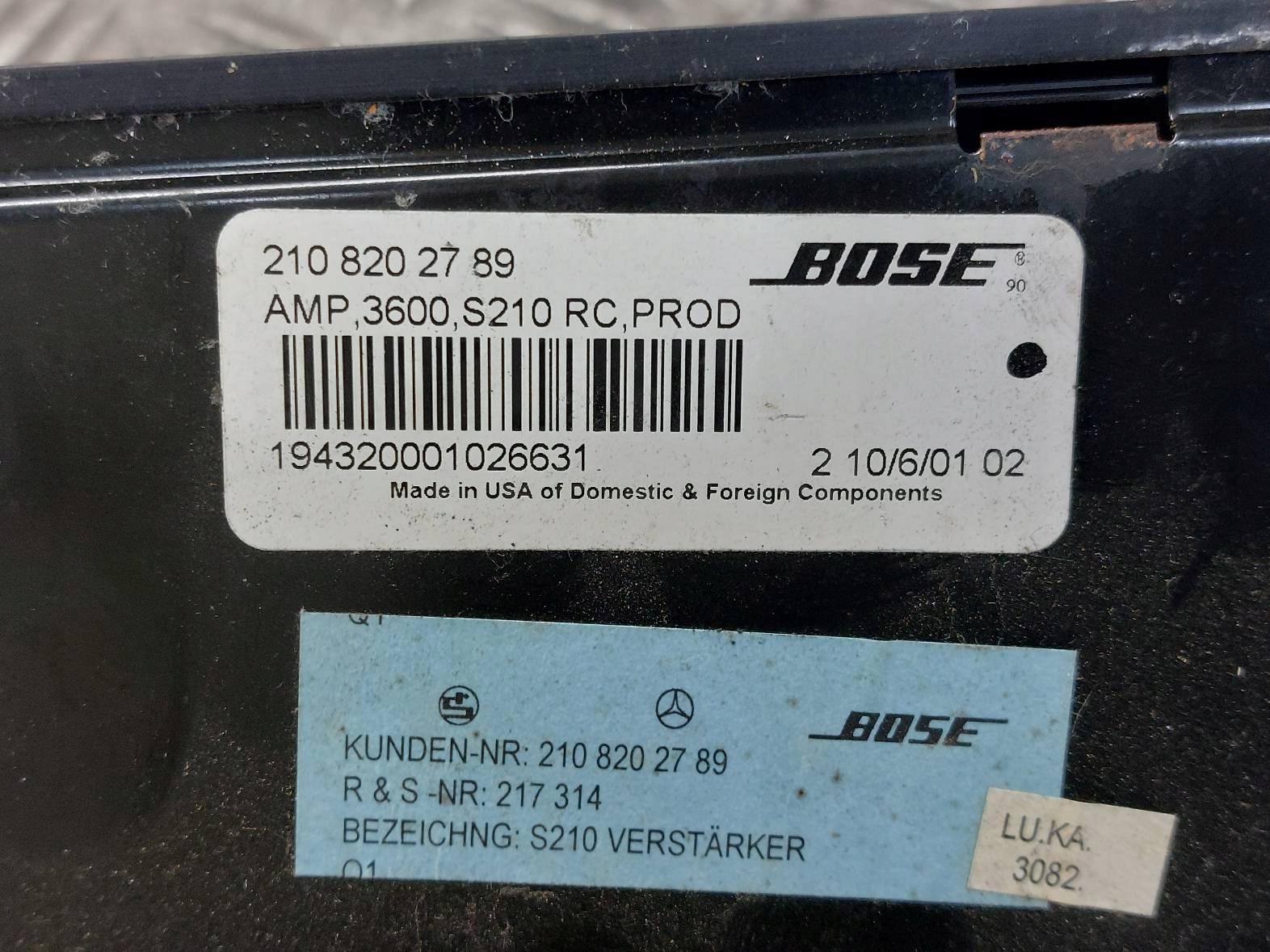 amplifier AUDIO MERCEDES-BENZ W210 BOSE 2108202789