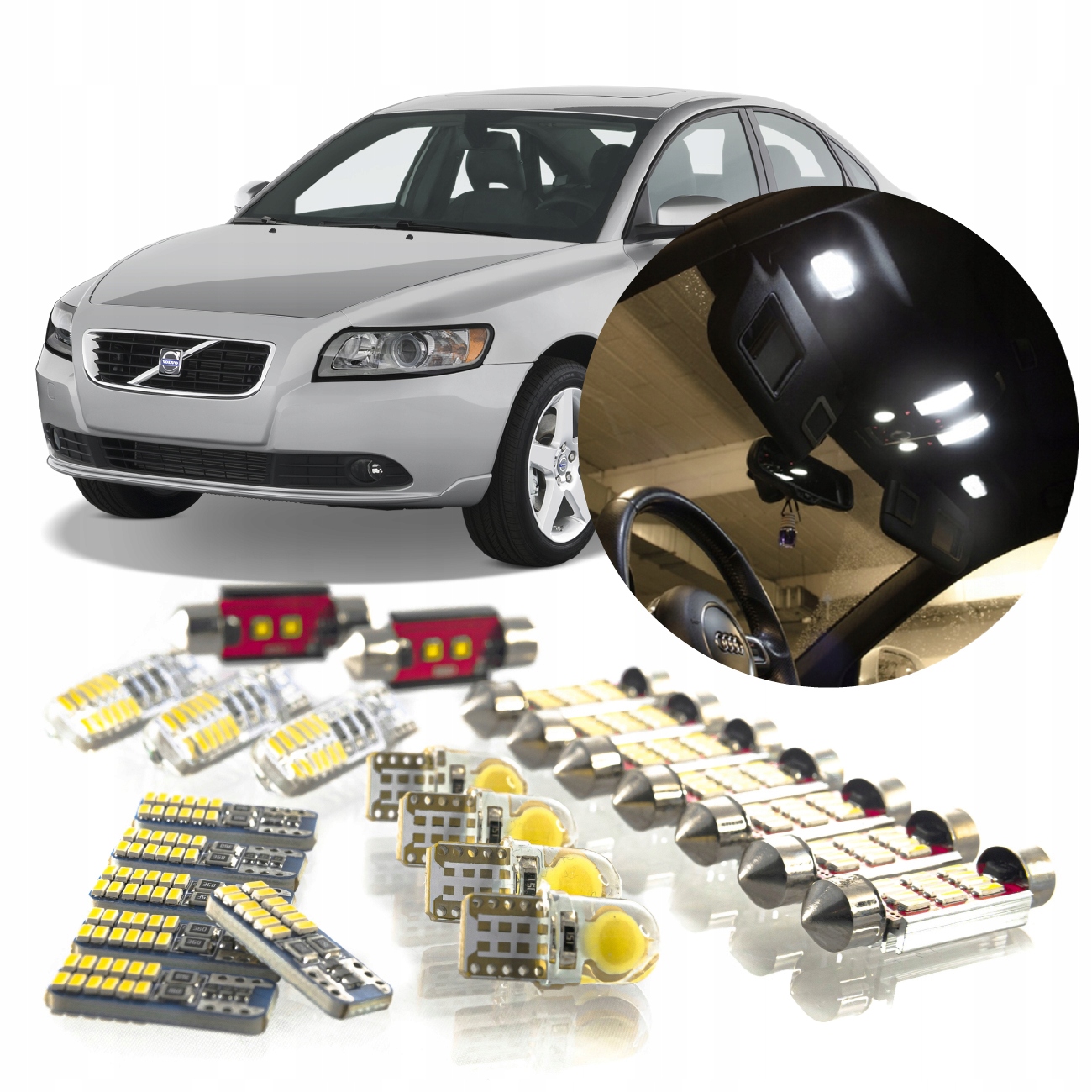 Volvo S40 – Sada Led Osvětlení Interiéru! Vip