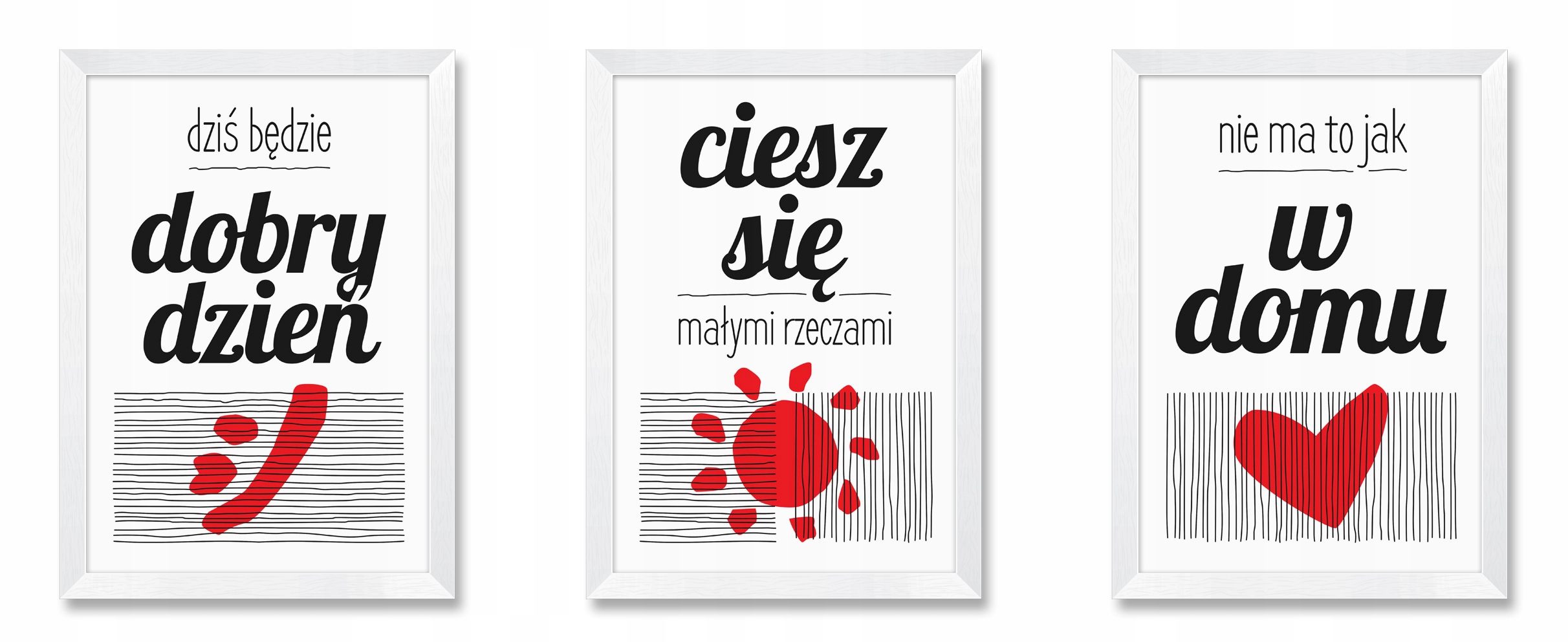 

Obrazy obrazki na ścianę z cytatami napisami 3 szt
