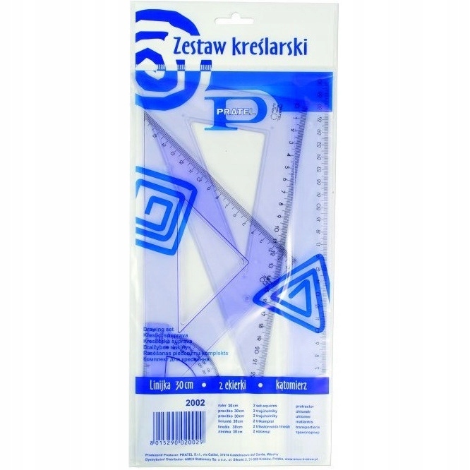 Komplet geometryczny duży z linijką 30cm MK107-00