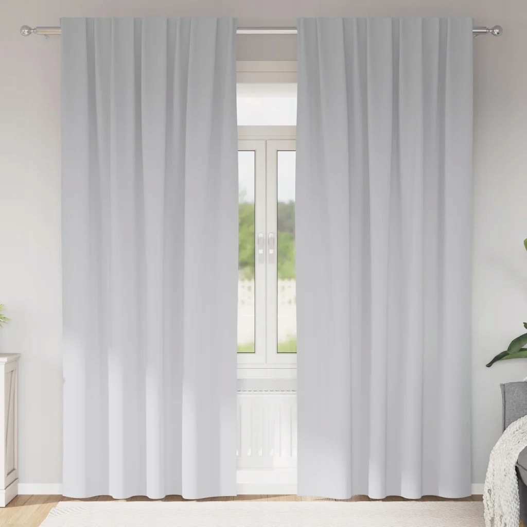 vidaXL Závěsy na zatemnění s kroužky 2 pcs Světlá šedá 245 x 140 cm