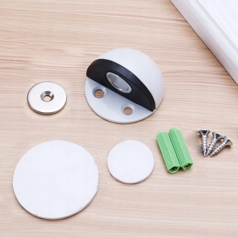 ODBOJNIK ODBÓJ DO DRZWI METALOWY MAGNETYCZNY STOPER OGRANICZNIK OKRĄGŁY Materiał stal nierdzewna