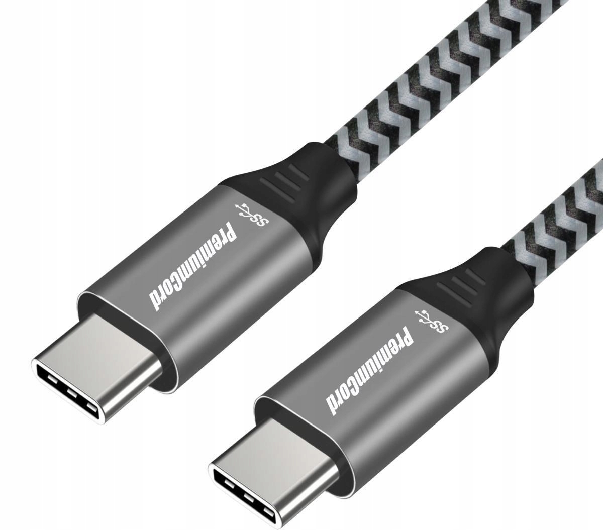 Premiumcord Kabel Usb 3.2 Gen 1 Usb-c (M/M) bawełniany oplot dł. 1m