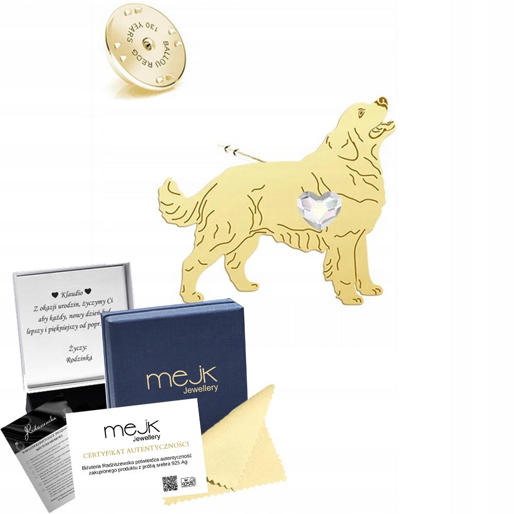 Odznak Zlatá se psem Podhalaňský Ovčák 925 Žena Šperky Dedikace