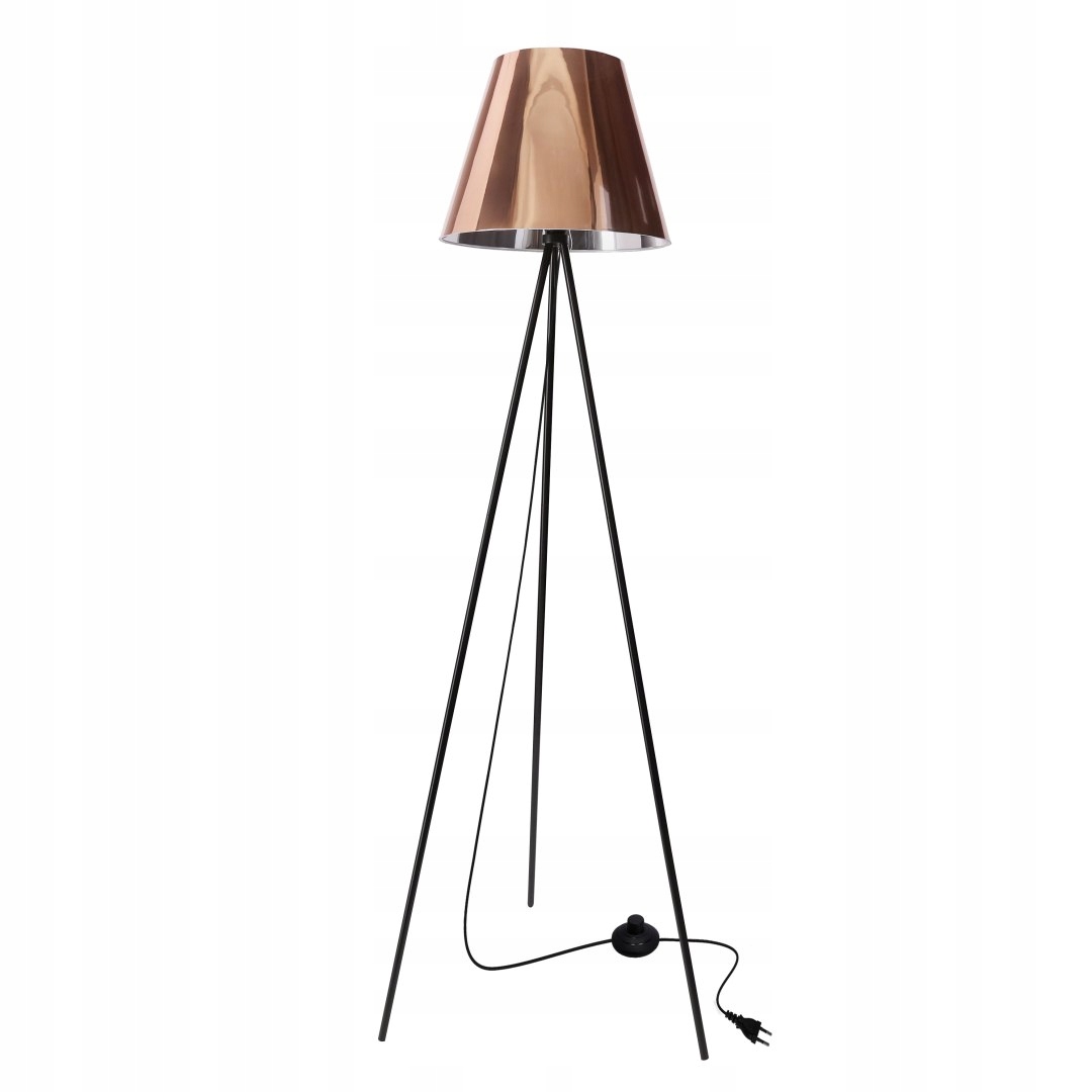 Candellux Platino podlahová lampa čierna 1x40W E27 medené tienidlo