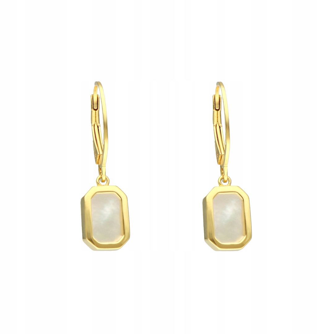 Náušnice s perleťovou hmotou, stříbro, pozlacené