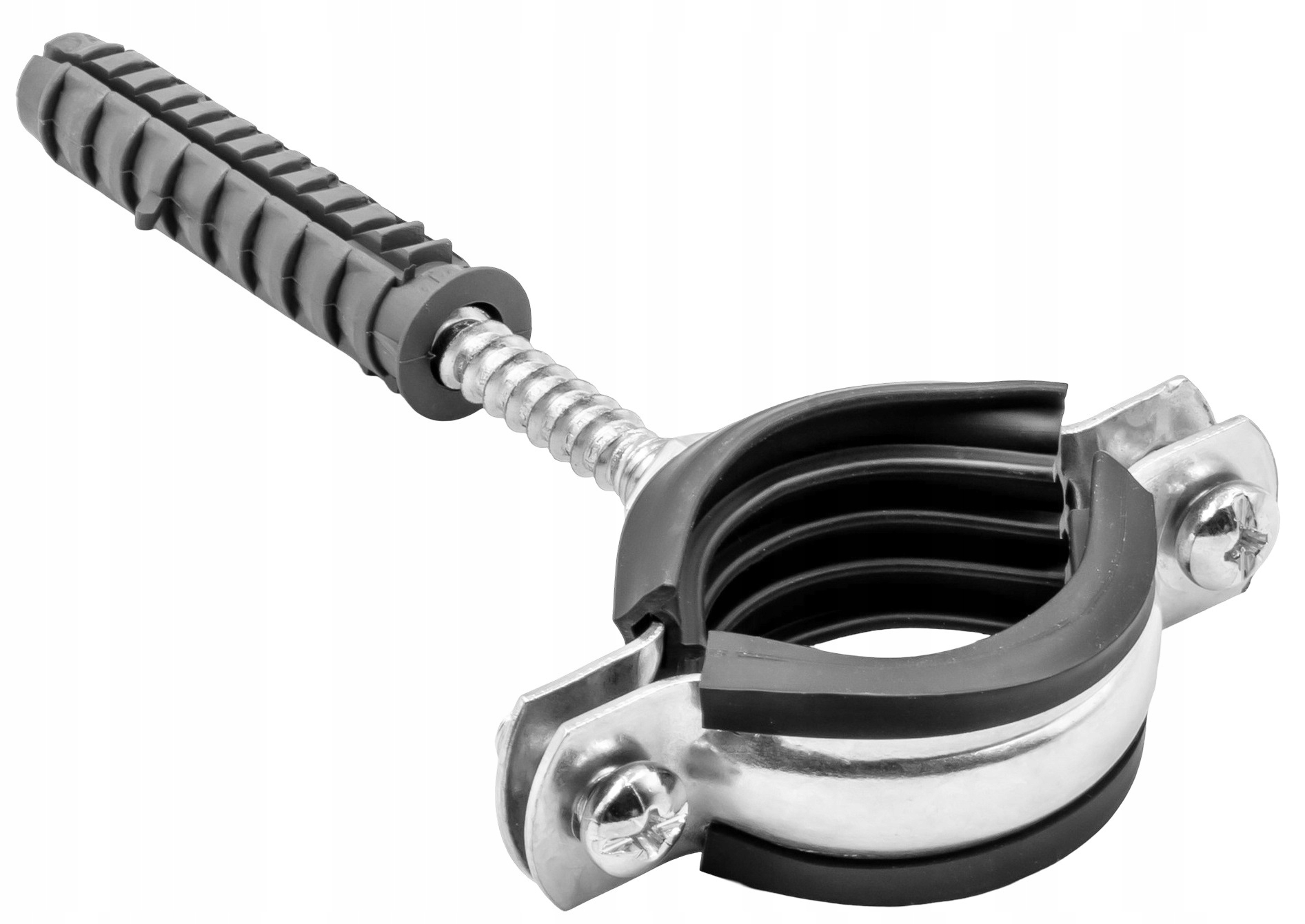 OBEJMA METALOWA STALOWA UCHWYT Z GUMĄ DO RUR 5/4" 40-45mm Typ kształtka