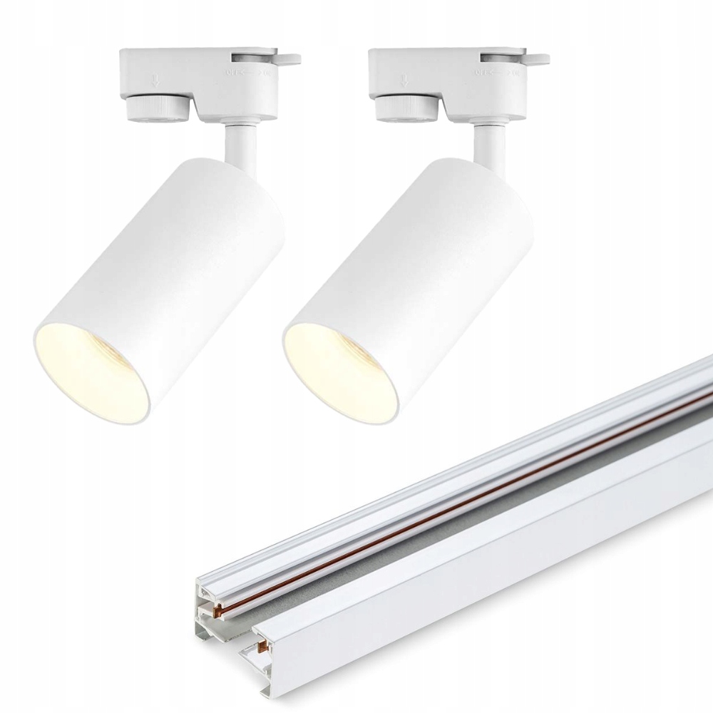 SZYNOPRZEWÓD BIAŁY 1m + 2x REFLEKTOR LED HALOGEN GU10 łatwy montaż