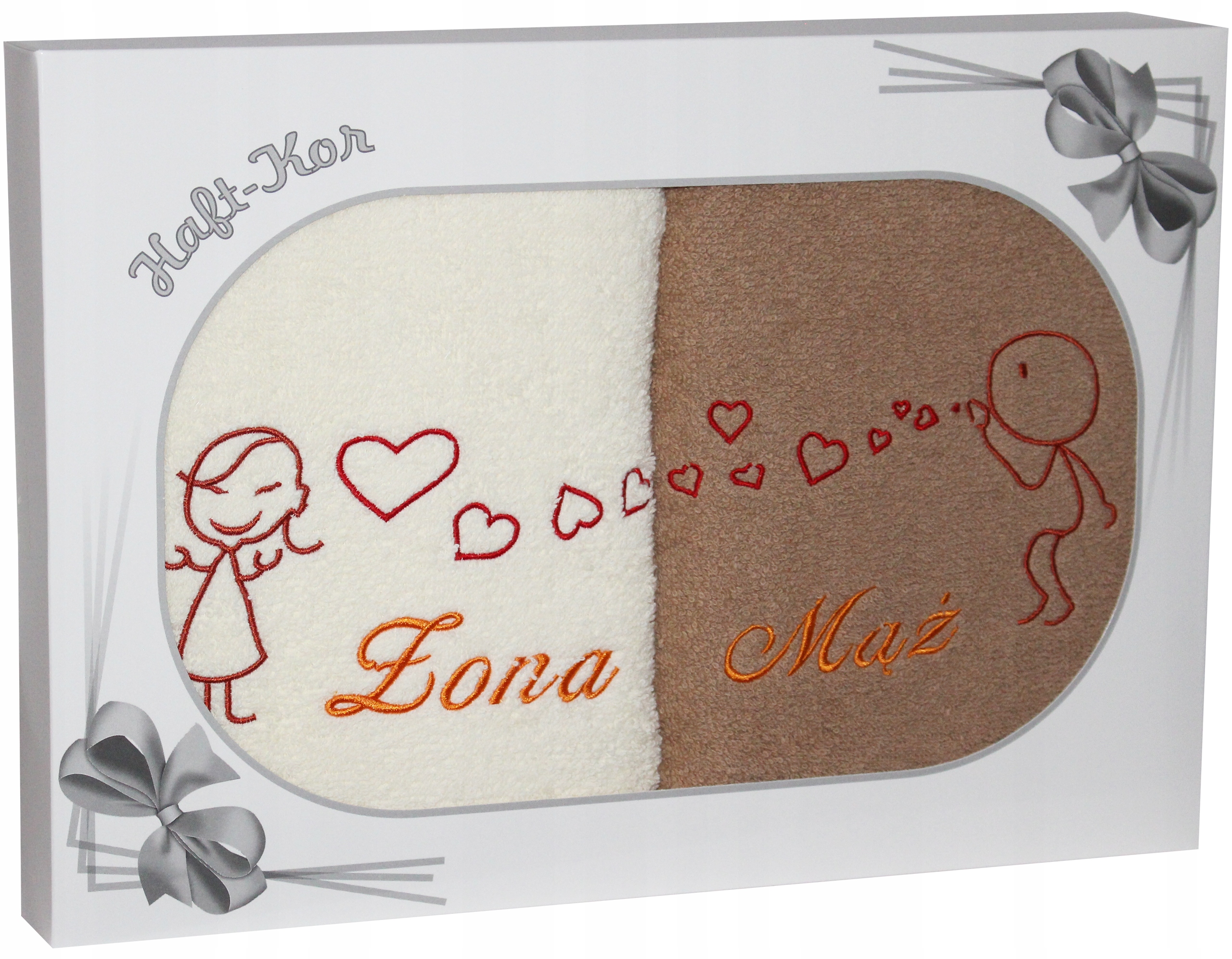 KOMPLET RĘCZNIKÓW ŻONA MĄŻ PREZENT NA ŚLUB HAFT