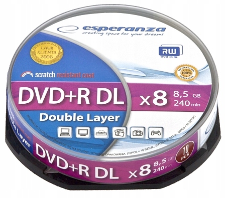 

Płyty Dvd+r DL 8,5GB x8 do Gier Najlepsze szt 10