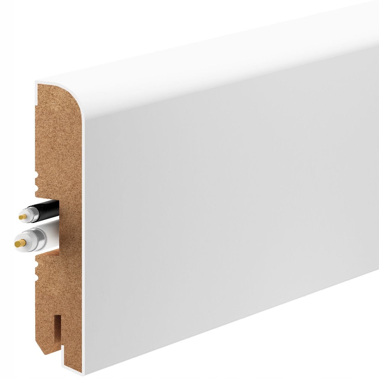 Listwa przypodłogowa Titanium MDF biała 80 mm x 100 cm