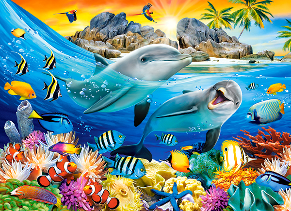 

Puzzle Zwierzęta Delfiny Rafa 6+ 100 El Castor