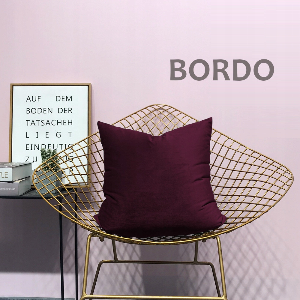 GŁADKA POSZEWKA DEKORACYJNA WELUROWA 40X40 WELUR Długość 40 cm