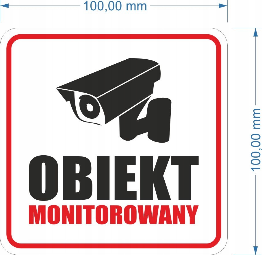 Naklejka OBIEKT MONITOROWANY RODO 10 cm monitoring Kod producenta MON10W2
