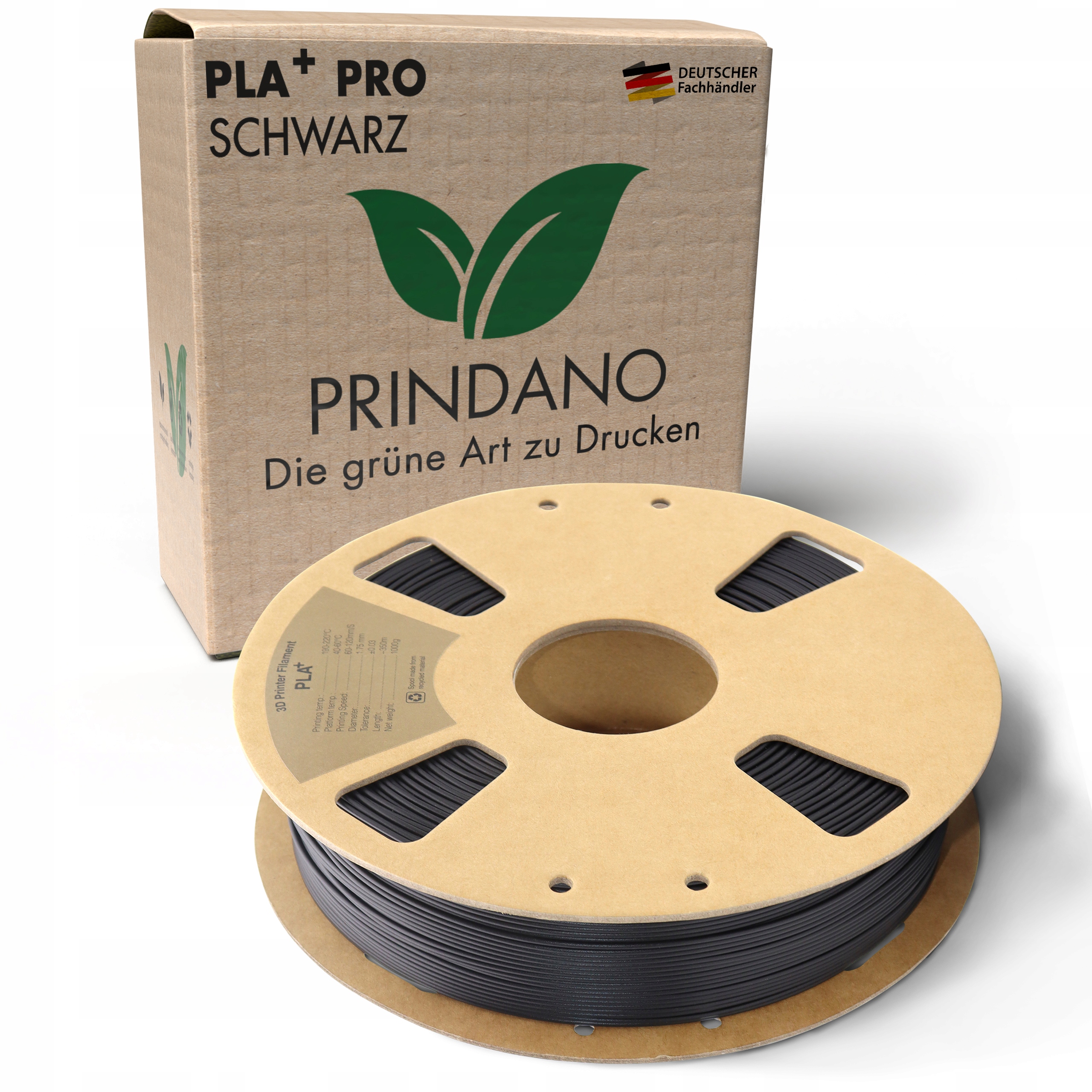 Filament PLA+ Pro czarny BLACK premium 1,75mm 1kg PRINDANO