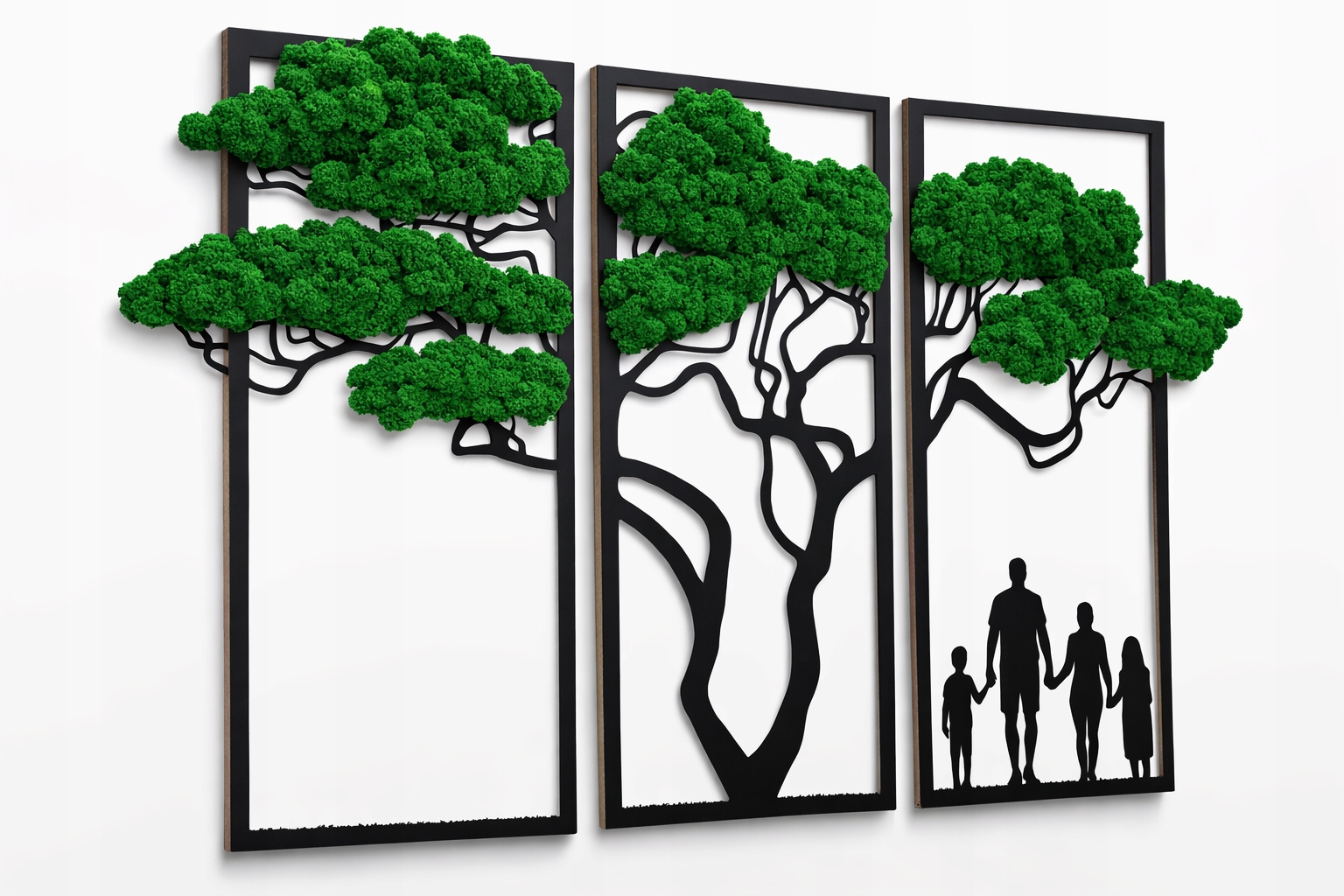 Bonsajový Strom S Mechem Chrobotkem A Rodinou 100 cm Obraz z mechu chrobotka 3D