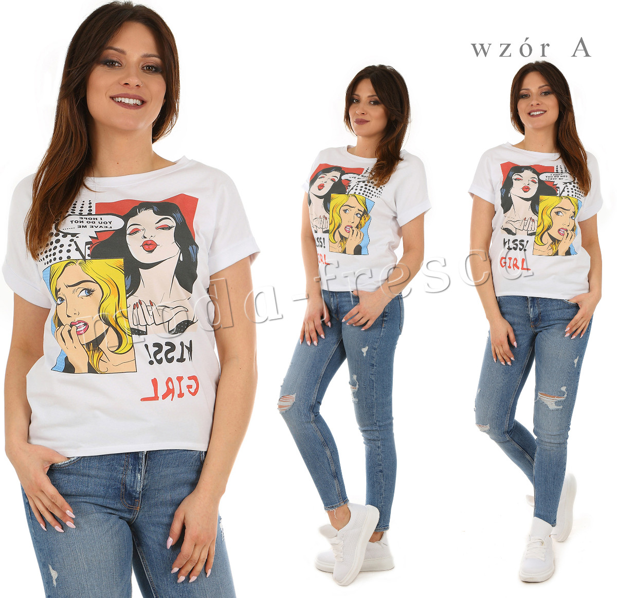 

F388 bluzka z Ciekawym nadrukiem Cekiny