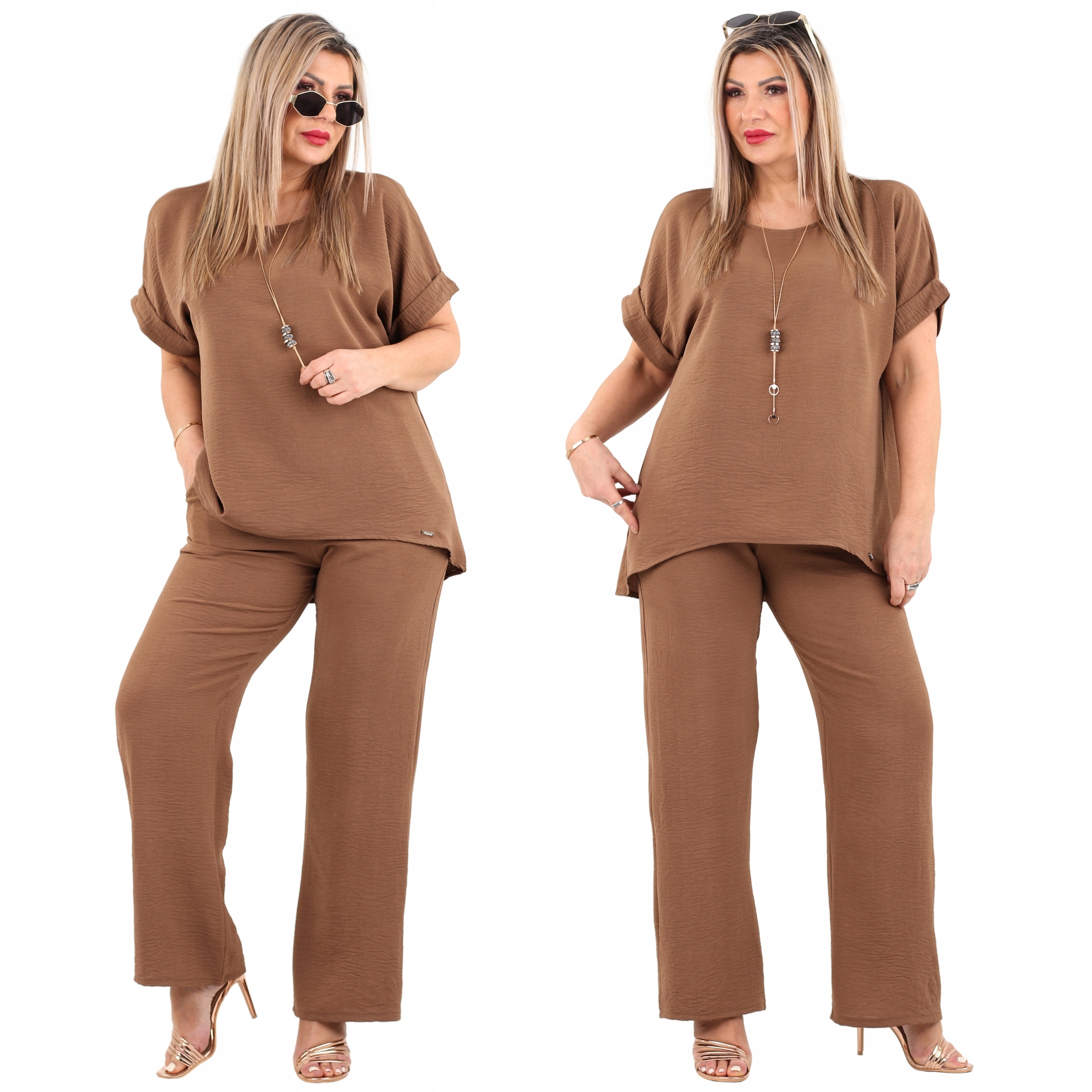 Bluzka i spodnie komplet duże rozmiary Polski Producent oversize