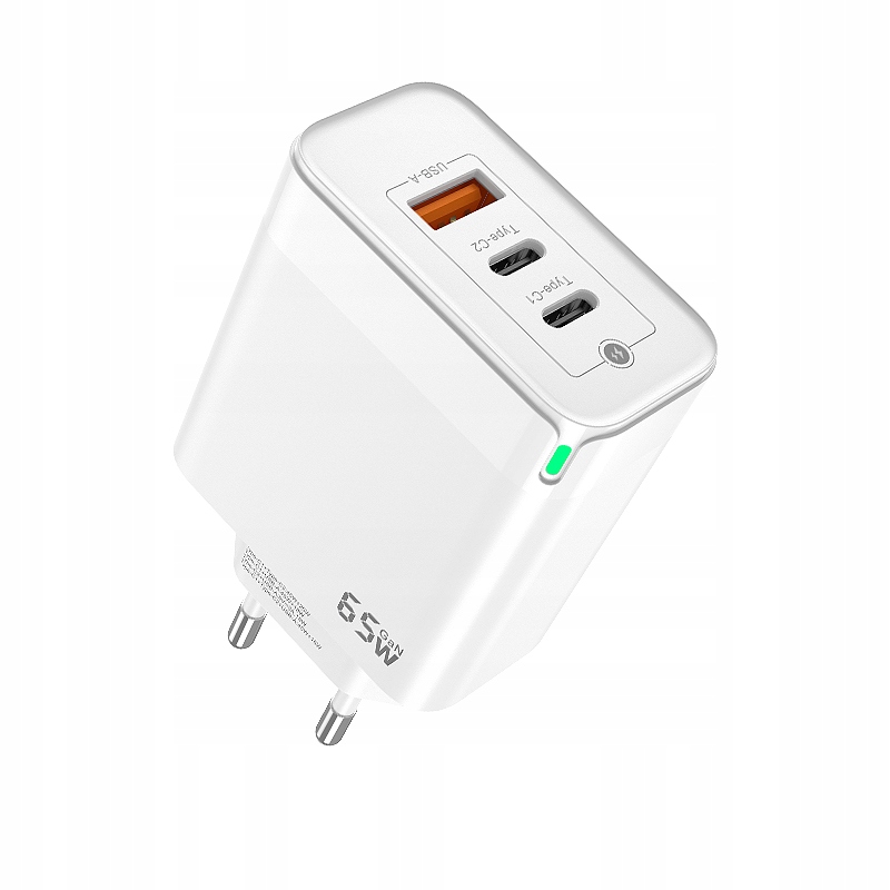 SZYBKA ŁADOWARKA SIECIOWA 60W QC PD | 2xUSB C 1xUSB-A KOSTKA FAST CHARGE Stan opakowania oryginalne