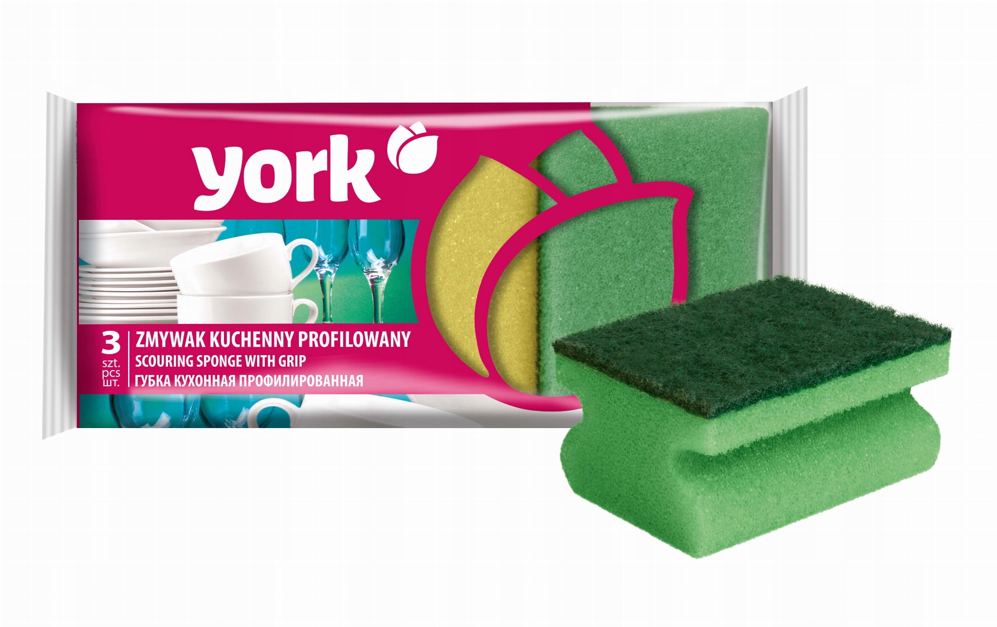

Zmywak kuchenny profilowany 3 szt. York