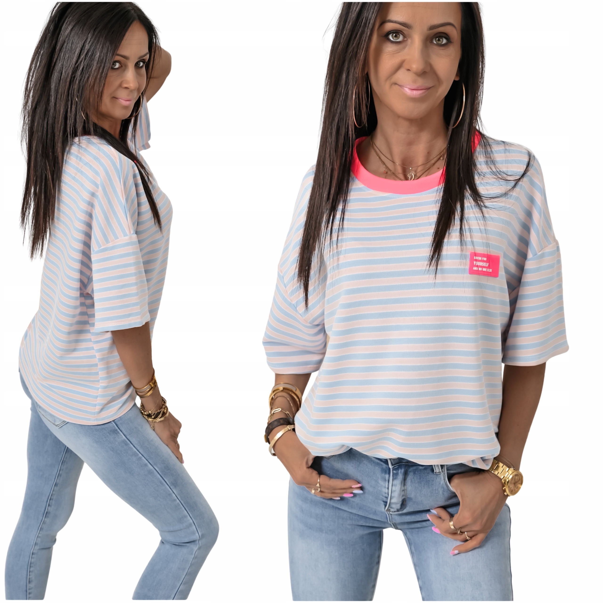 Modna Casualowa Bluzeczka W Paski Lyla! WZ.1