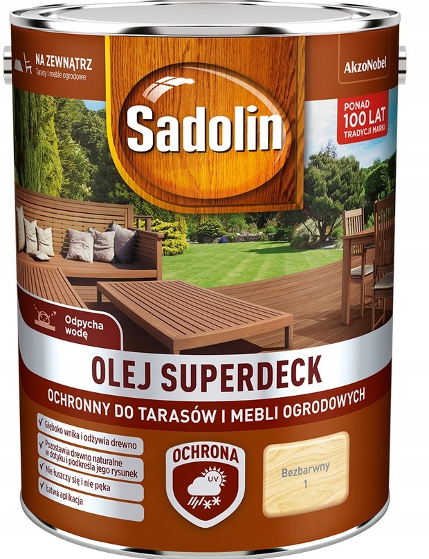 

Olej Superdeck Sadolin- do drewna, bezbarwny, 5l