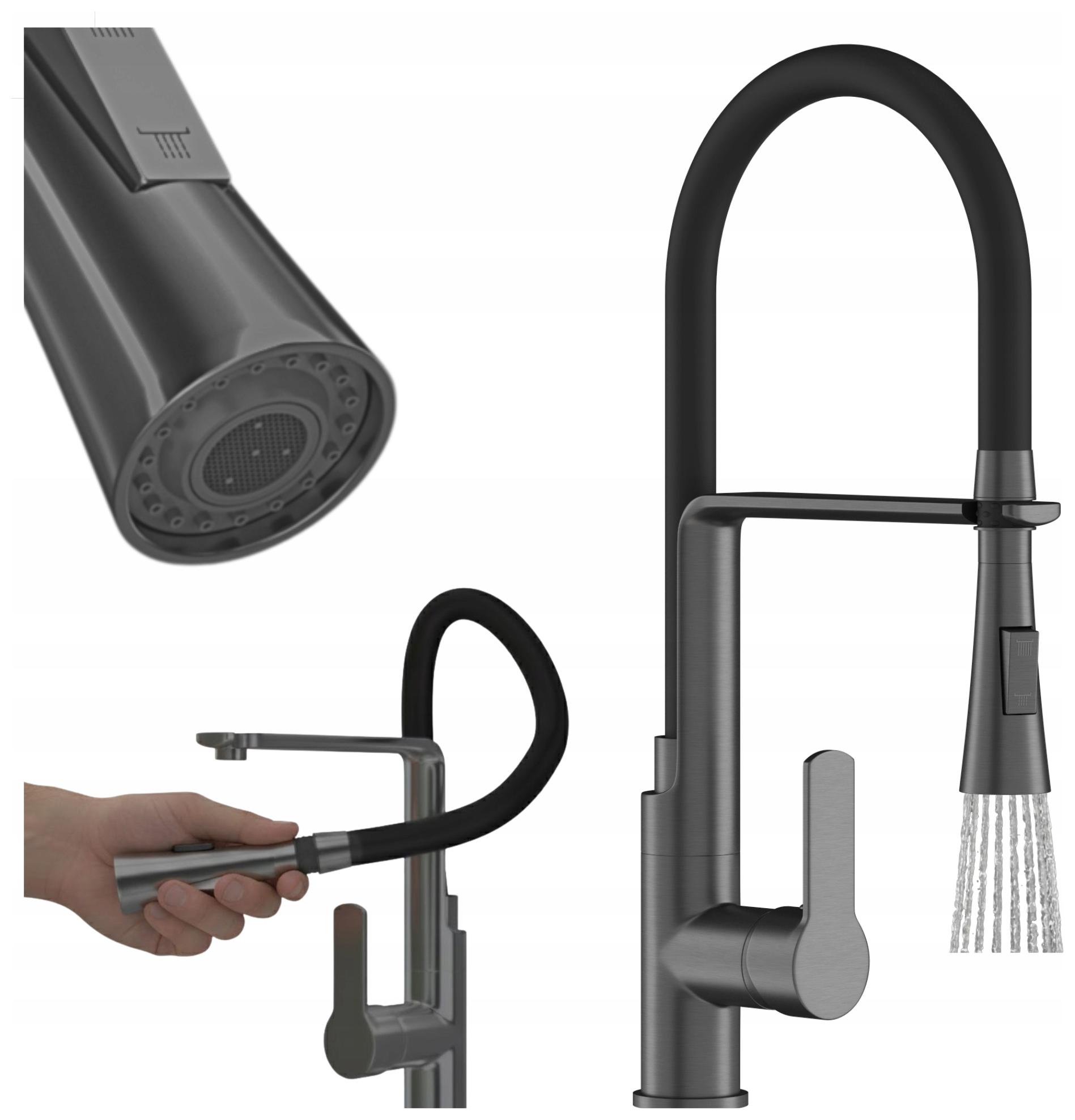 Kuchynská batéria Kran Sada 43 cm Vegas Gungrey Ohybná Výtočná tryska Flexibilná