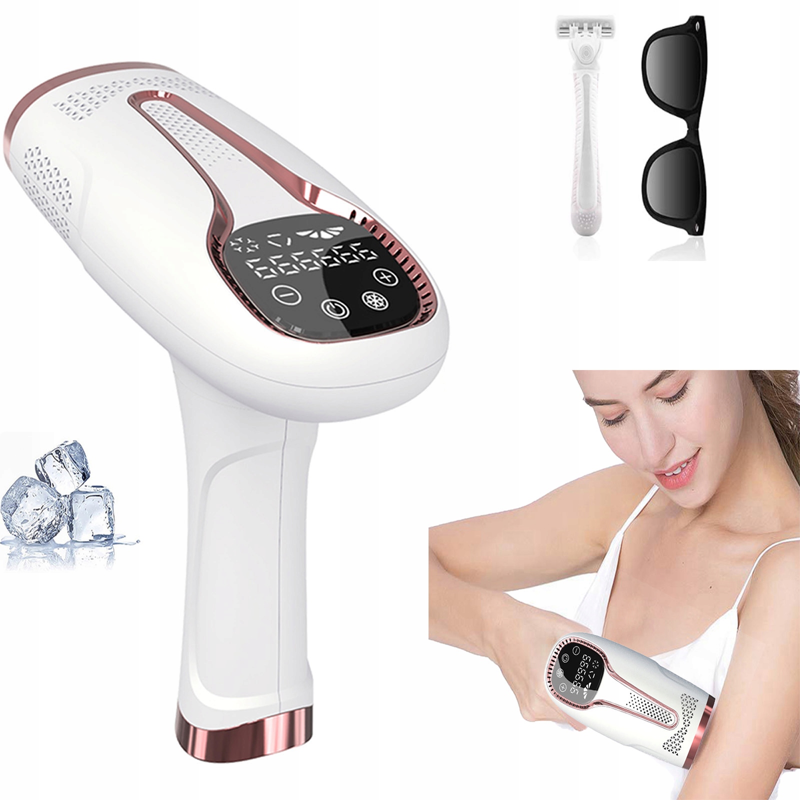 Depilator Ipl Do Włosów ciała Laserowy Bikini Nóg Depilacja Bezbolesne Chłodzenie