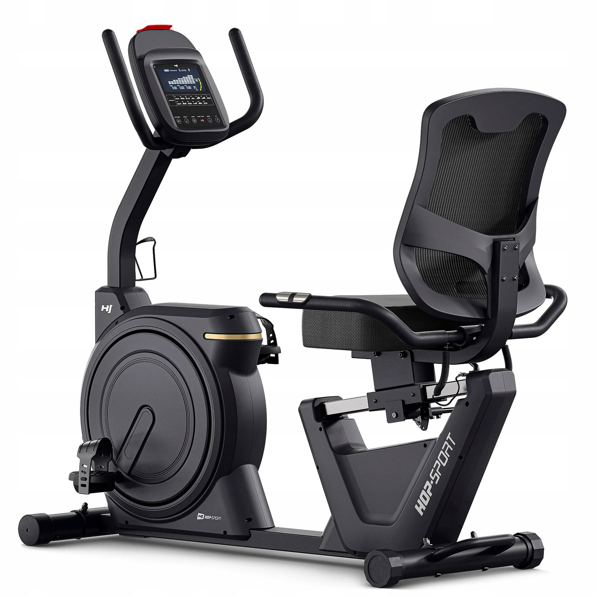 Rower treningowy elektryczny poziomy magnetyczny stacjonarny leżący koło 14