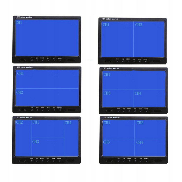 Monitor 9'' 4 kamery cofania linie BUS TIR 15m Model ZS_9
