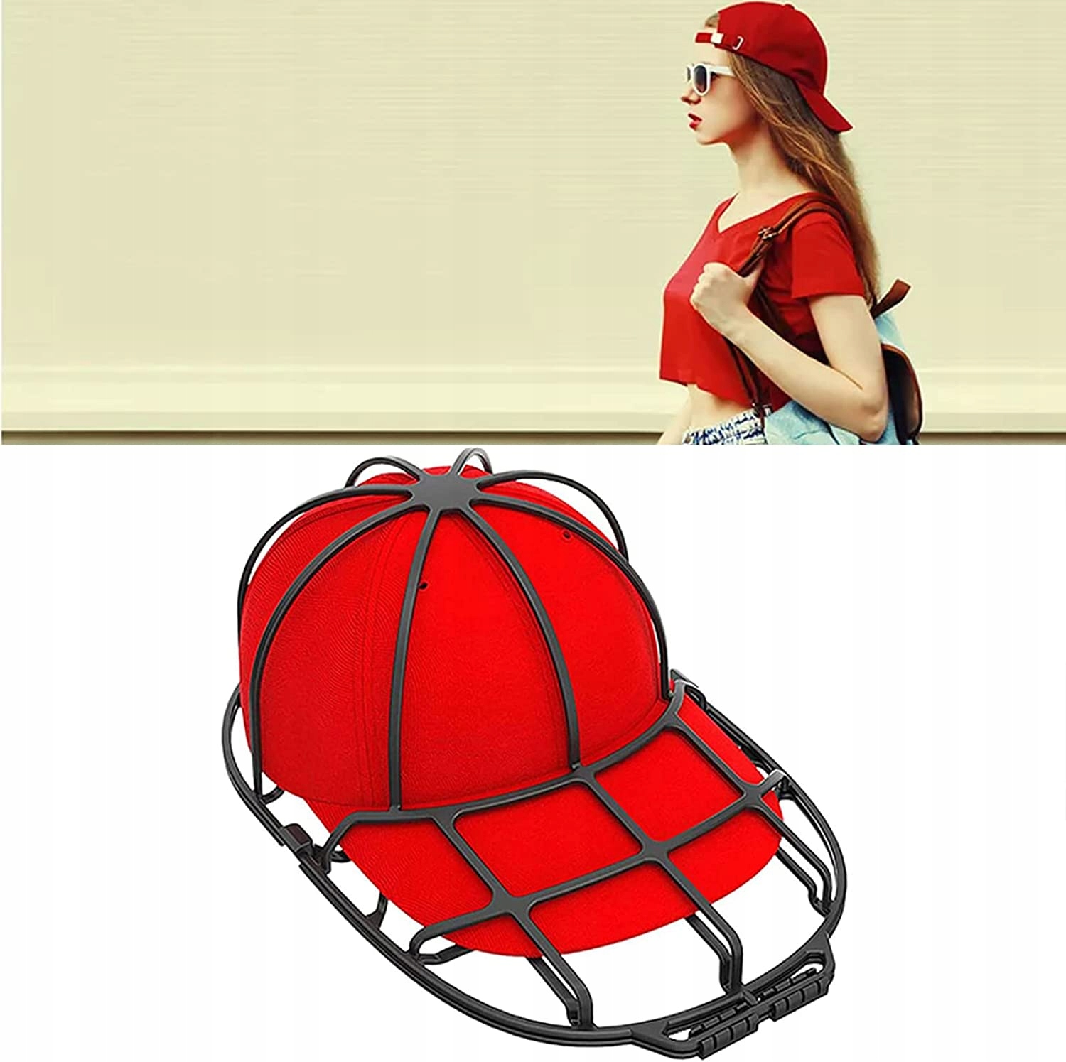 ORGANIZER FORMA DO PRANIA SUSZENIA CZAPKI Z DASZKIEM SIATKA MOCNY STELAŻ Marka Korbi