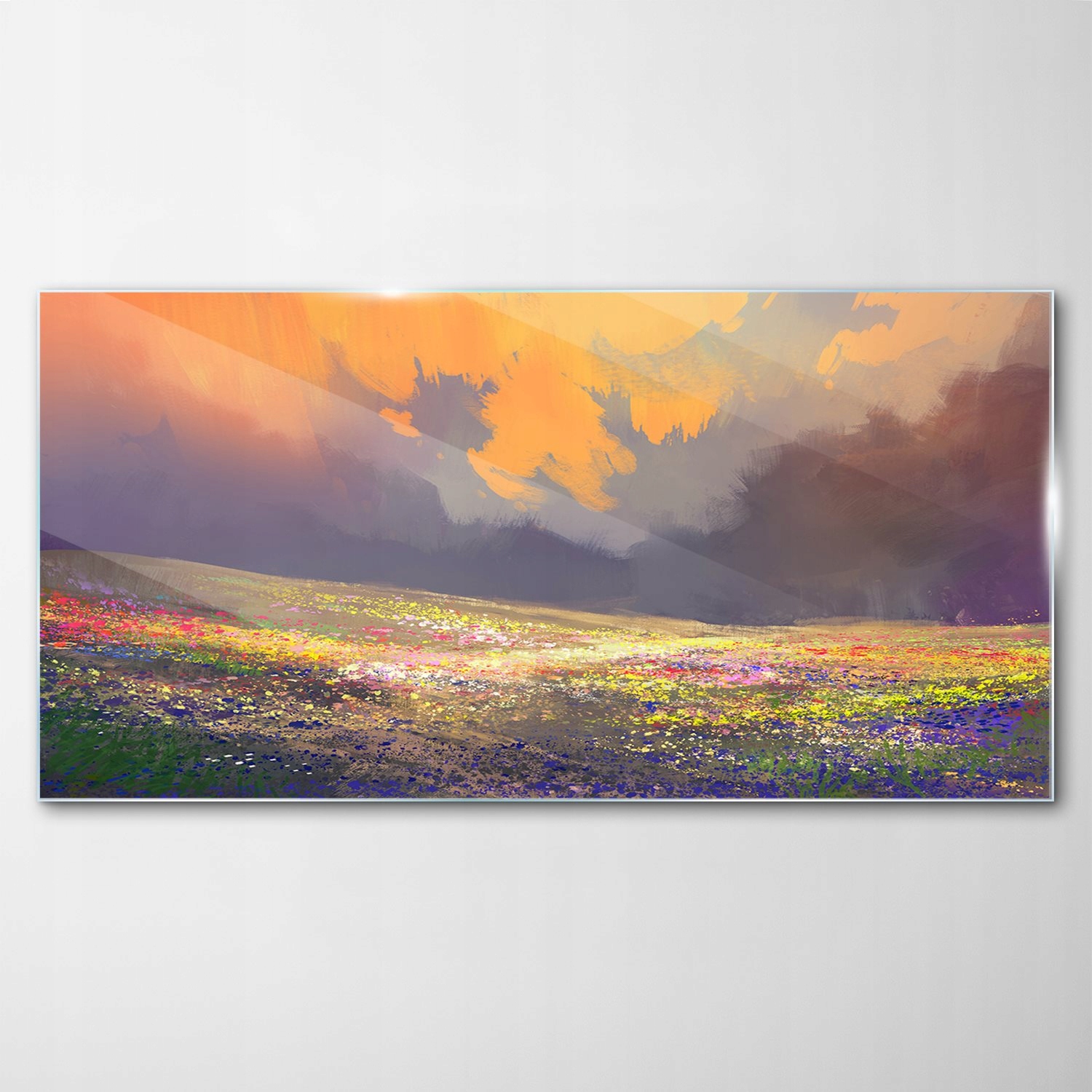 

Hartowany Obraz Szklany Kwiaty Łąka Niebo 140x70