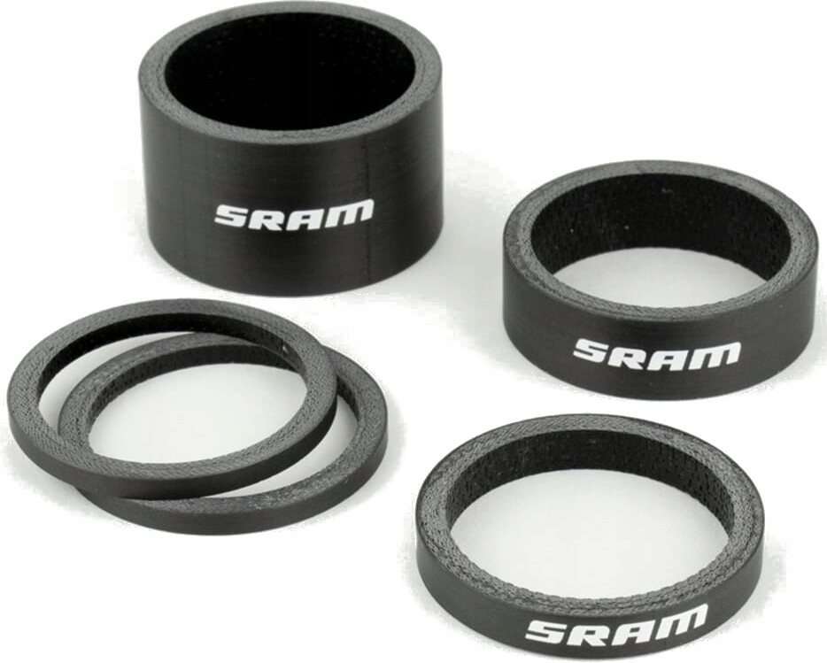 Podkładki Sterów Sram Carbon Headset Spacer Set 2/2/5/10/20 napisy białe