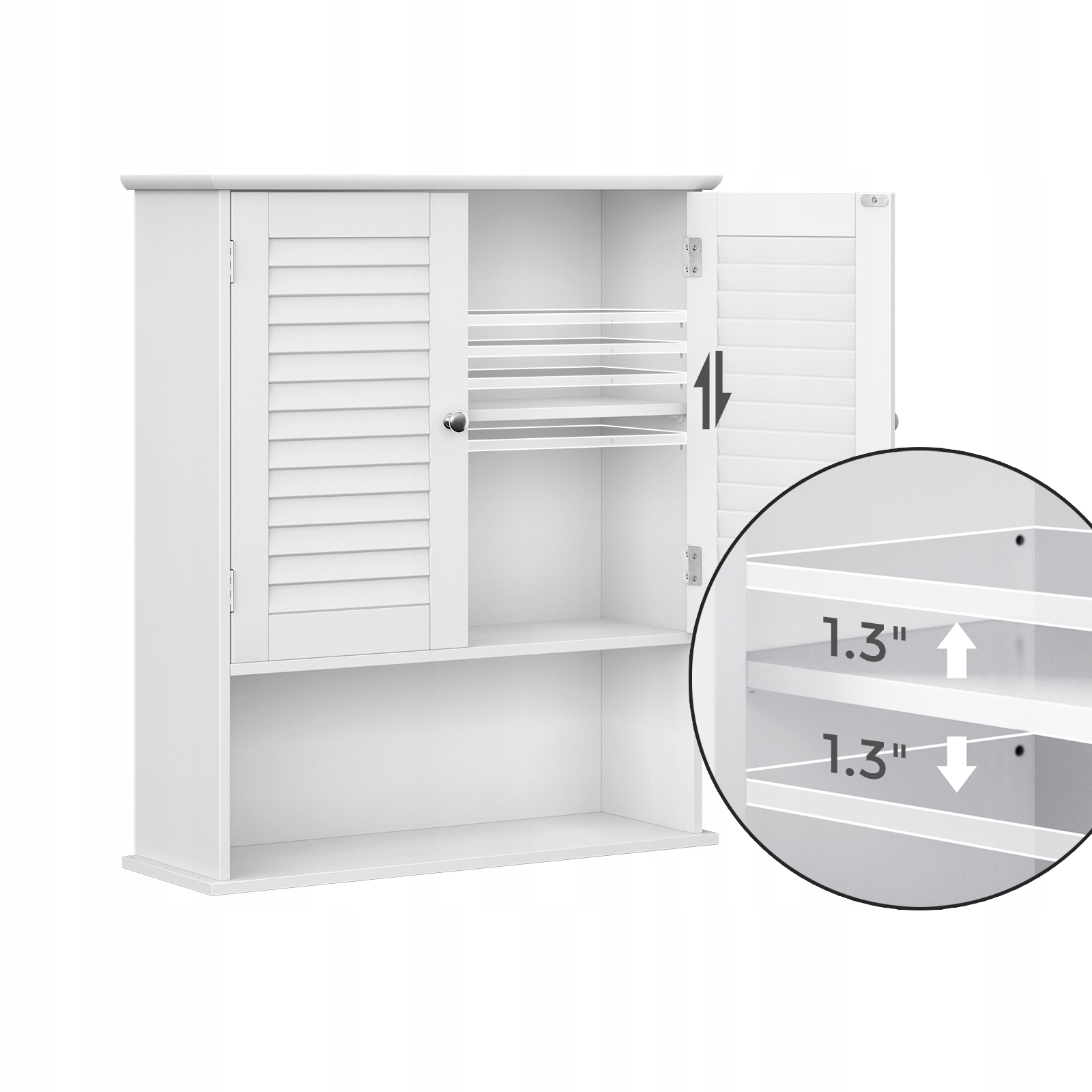 SZAFKA ŁAZIENKOWA ŚCIENNA BIAŁA 60CM PÓŁKA WISZĄCA Marka Songmics