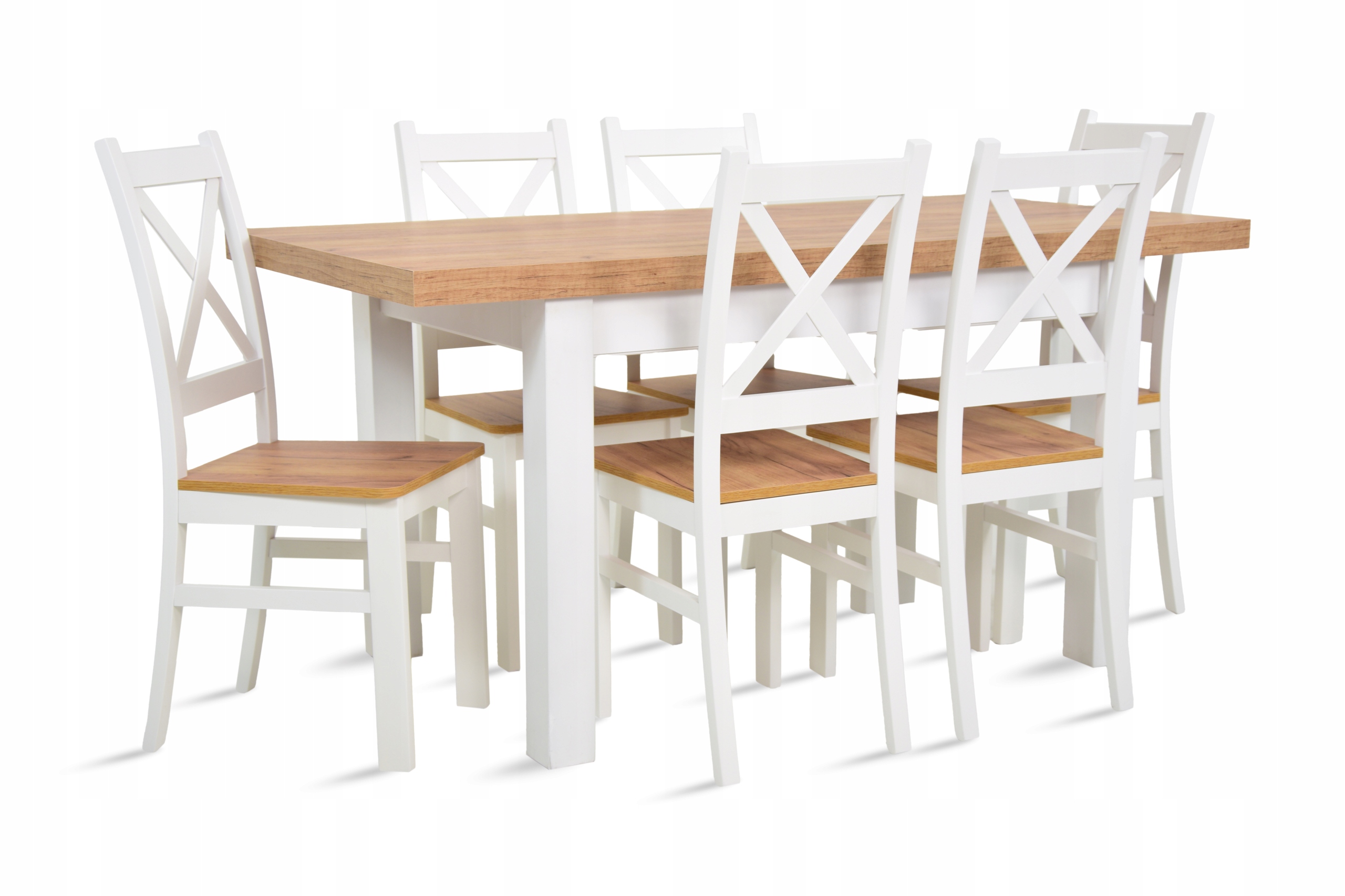 

Stół rozkładany 80x120/160 6 krzeseł krzyż Craft