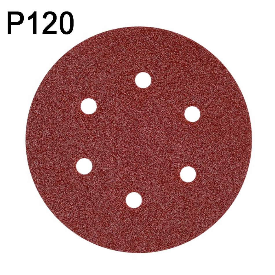 Papier Ścierny Krążek Ścierny Na Rzep 150mm 6 otw. p120 (10szt)