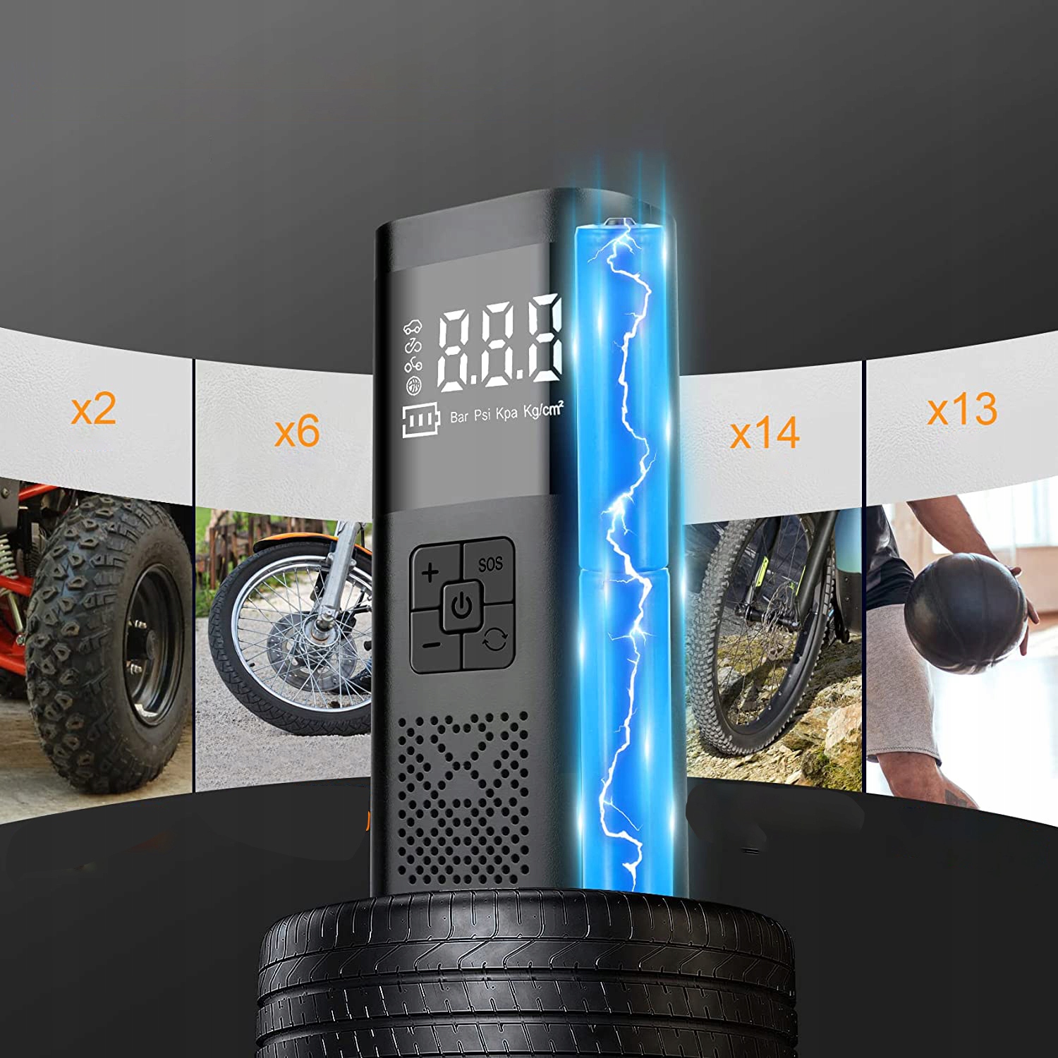 ELEKTRYCZNA POMPKA ROWEROWA KOMPRESOR SAMOCHODOWA Marka bez marki