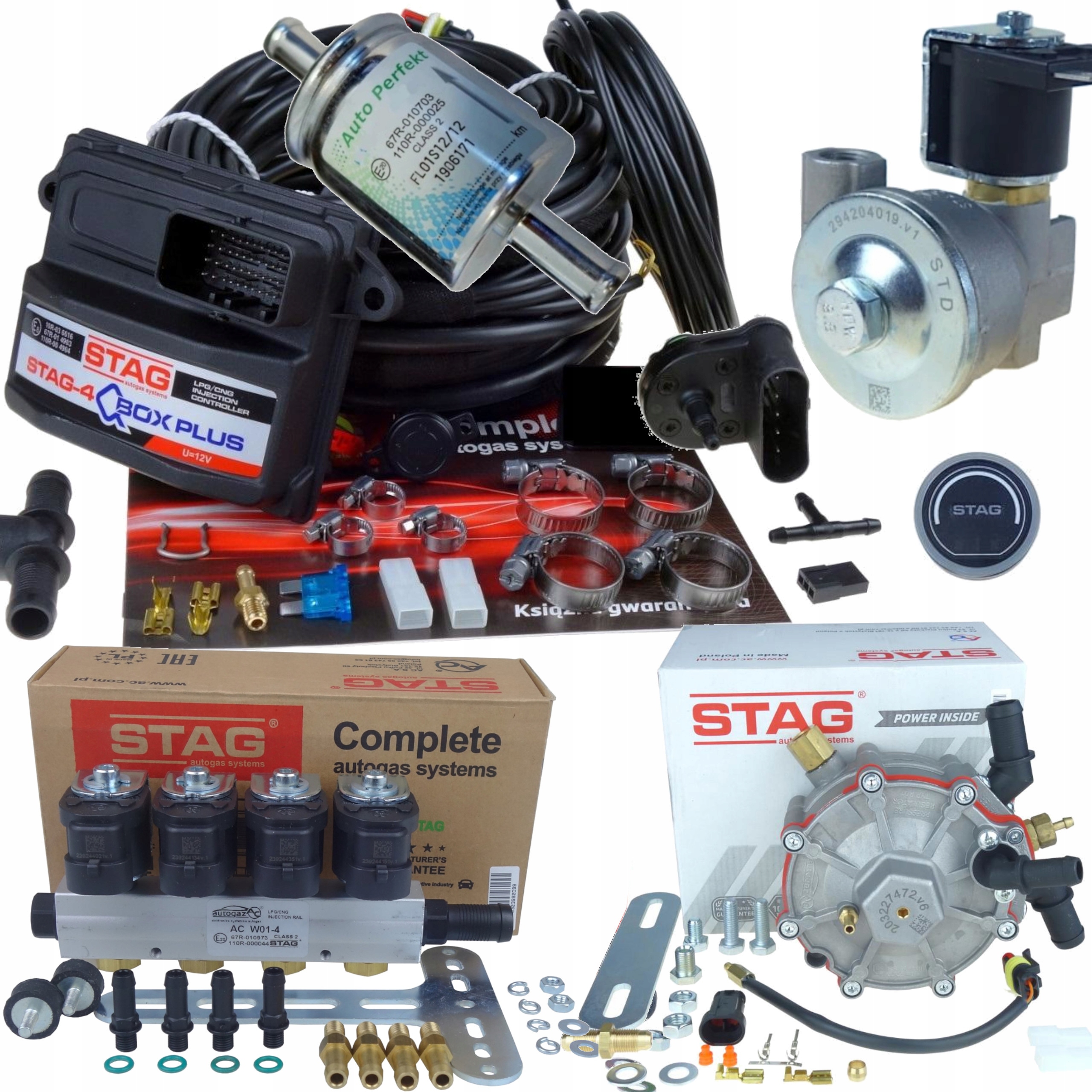 Sekwencja AC Stag 4 QBOX PLUS+REDUKTOR R01+LISTWA W01+ELEKTROZAWÓR AC ...