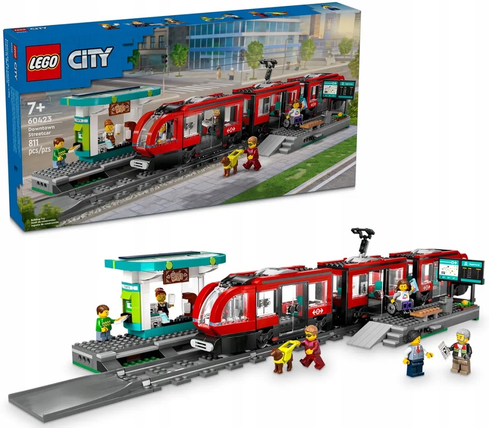 811 dílků stavebnice Lego City Městská tramvaj se stanicí 60423