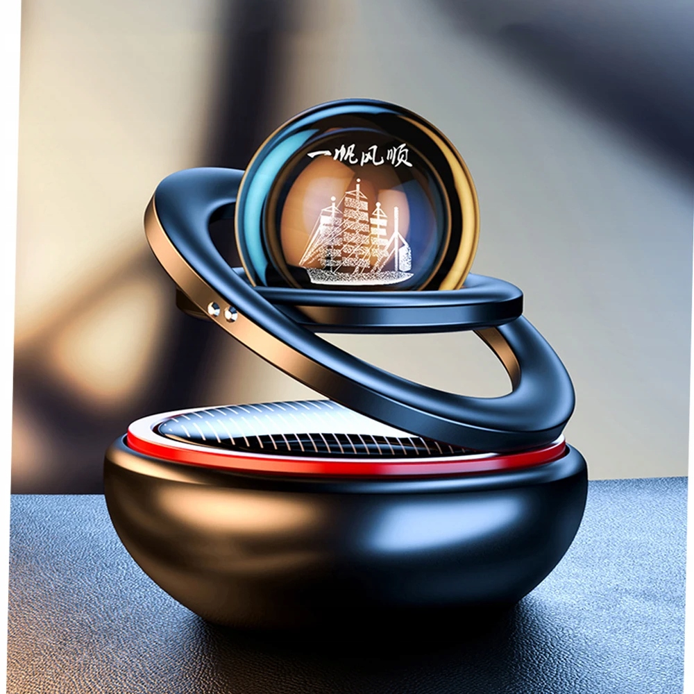 Solar Car Air Freshener Rotating Aromatherapy Diffusing Durable Perfume