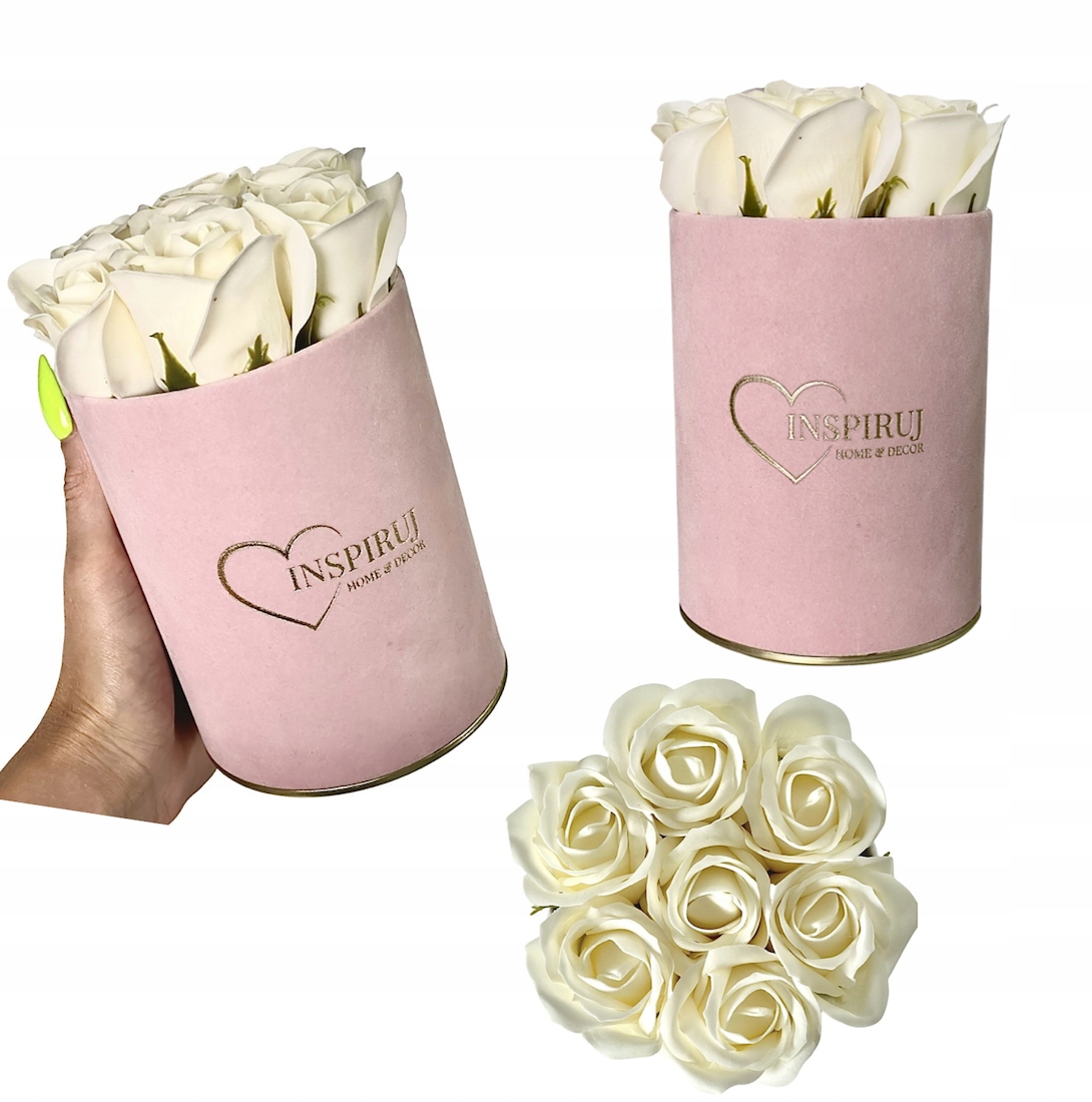 

Flowerbox kwiaty mydlane bukiet róż w pudełku