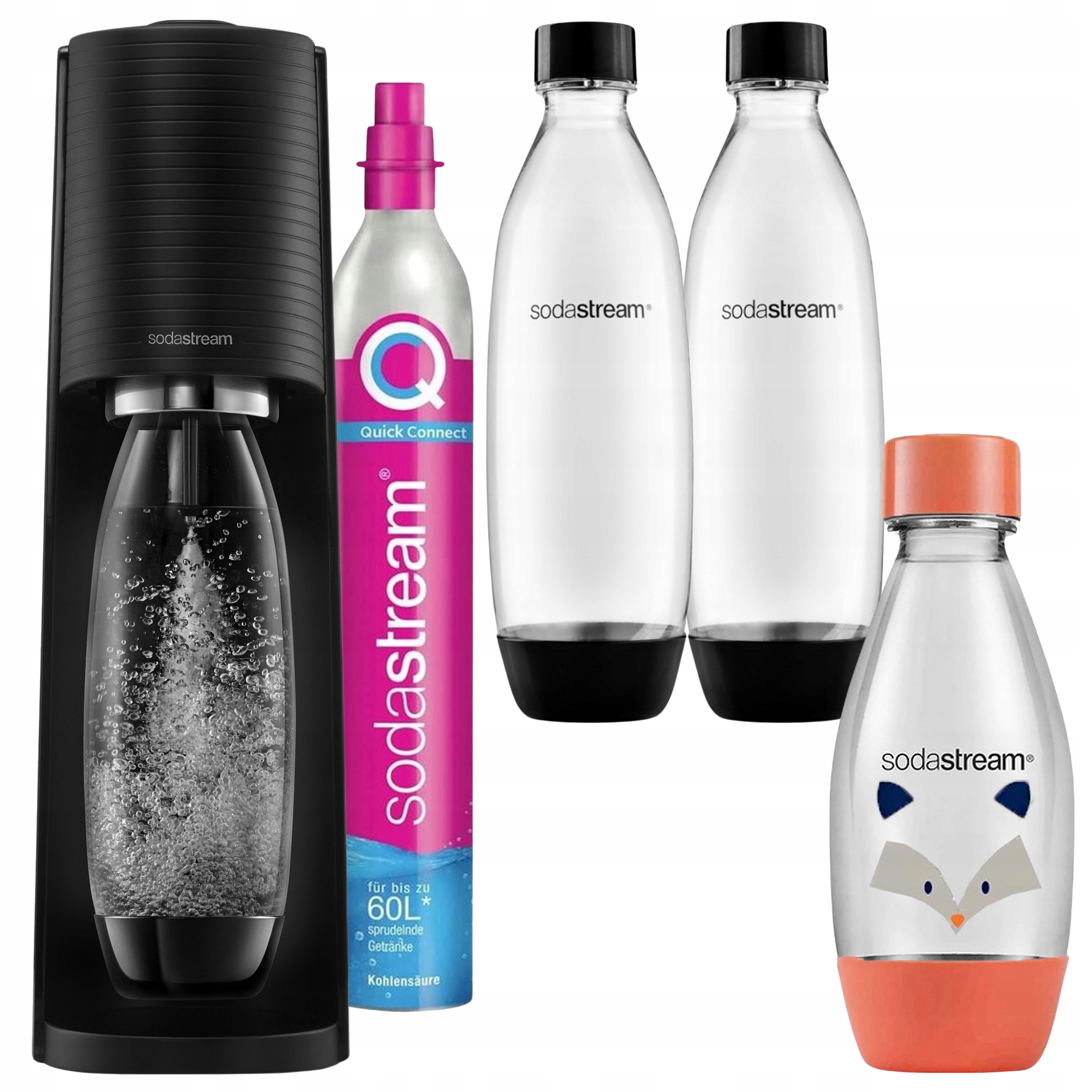 SodaStream Saturátor na vodu Terra 2 Fľaše 1L Malá fľaša Borsuk 0,5L