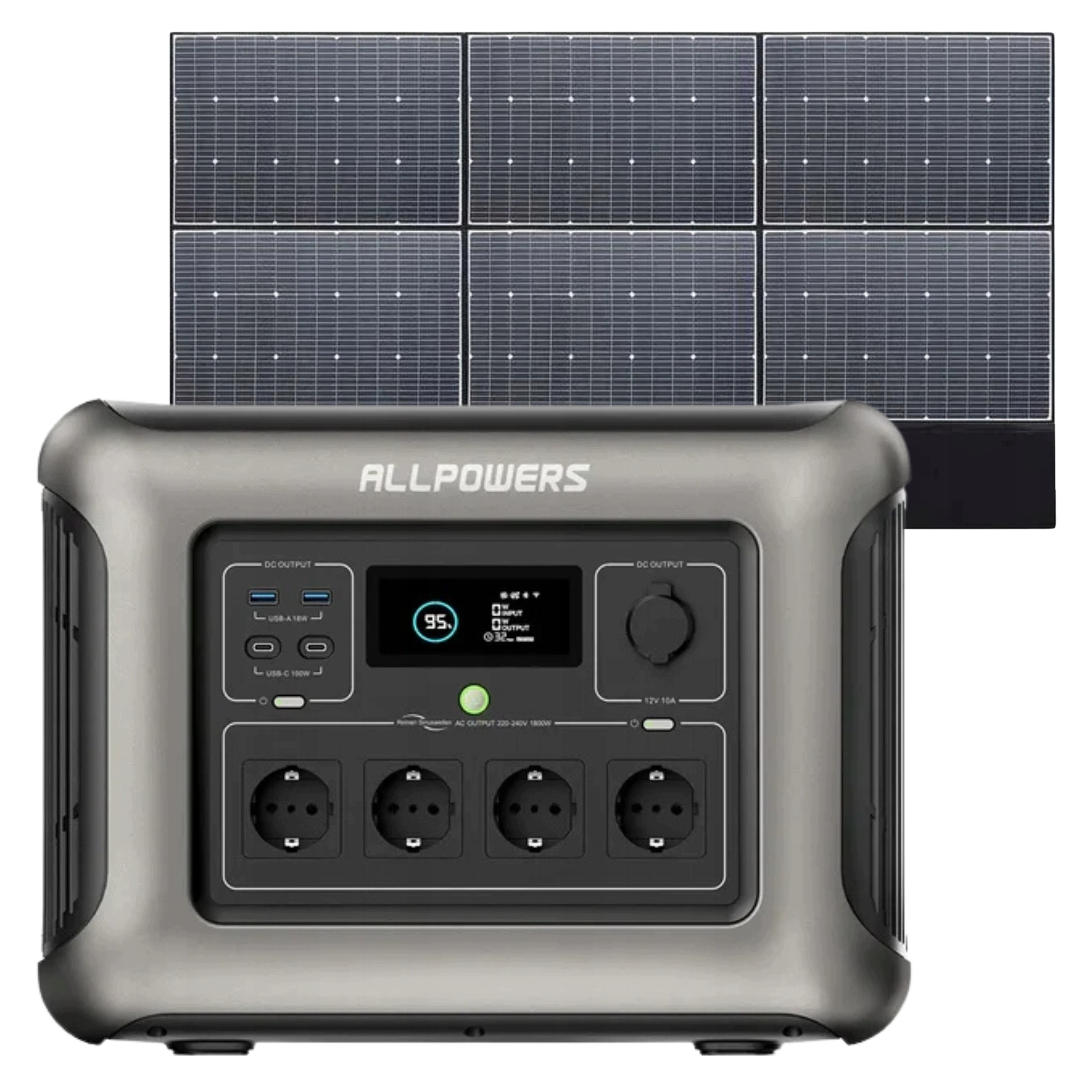 Přenosná napájecí stanice s panelem 600W Allpowers R1500 Solární nabíječka